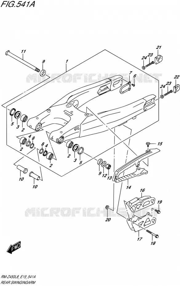 BRAS OSCILLANT ARRIERE Suzuki MOTO 450 RM-Z 2019  RM-Z450 L9 (E19)