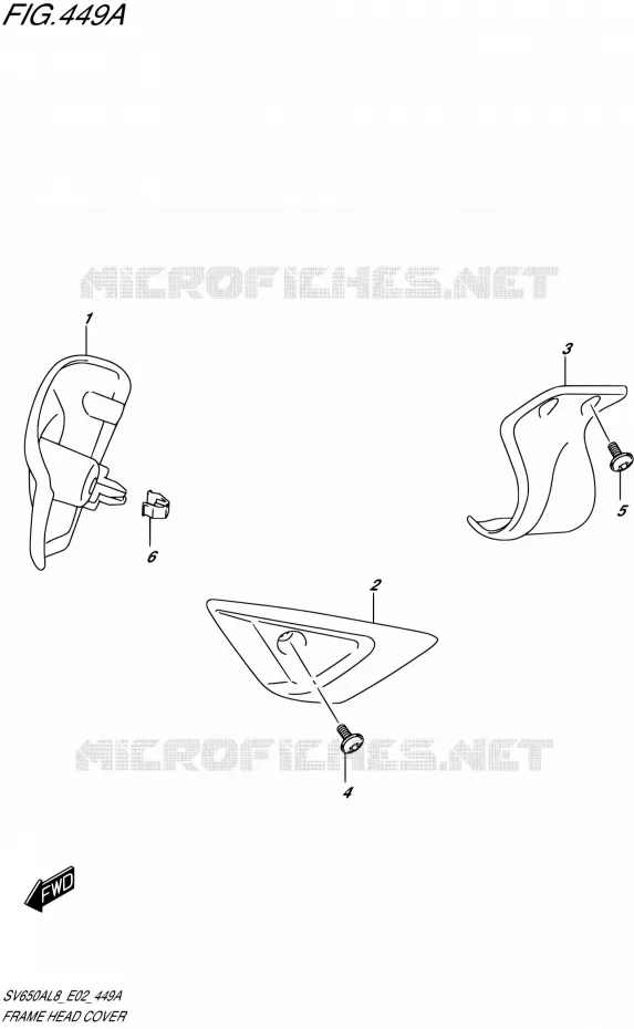 COUVERCLES DE CADRE AVANT Suzuki MOTO 650 SV 2018  SV650AL8 E02