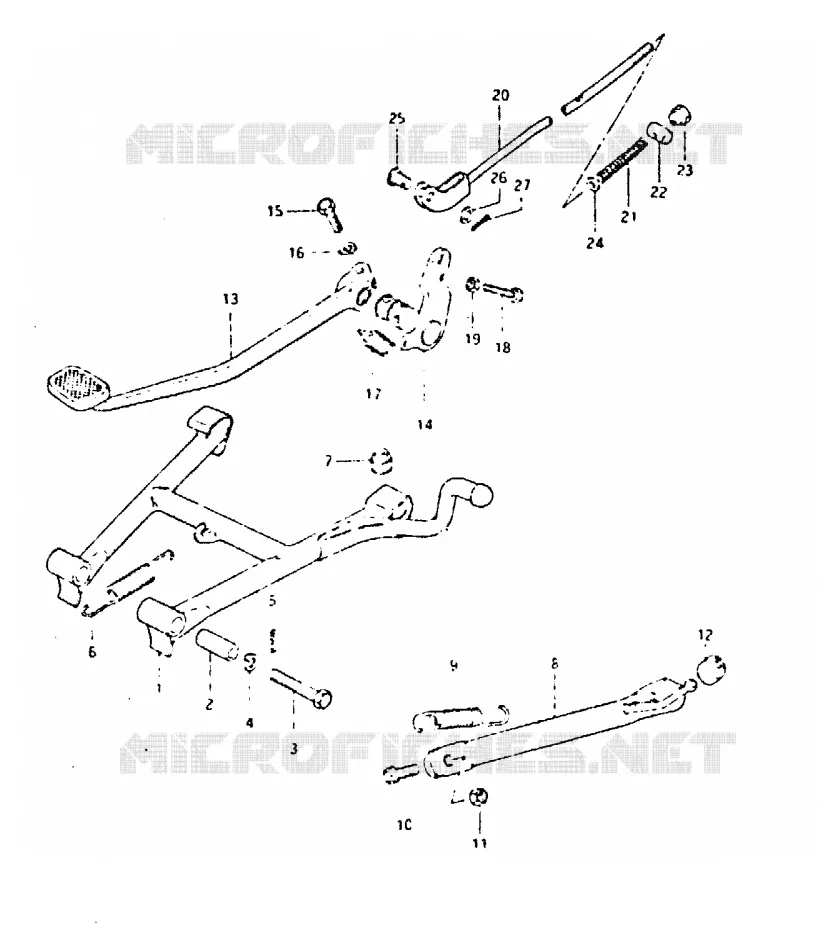 BEQUILLE - PEDALE DE FREIN ARRIERE Suzuki MOTO 400 GSX 1981  GSX400TX