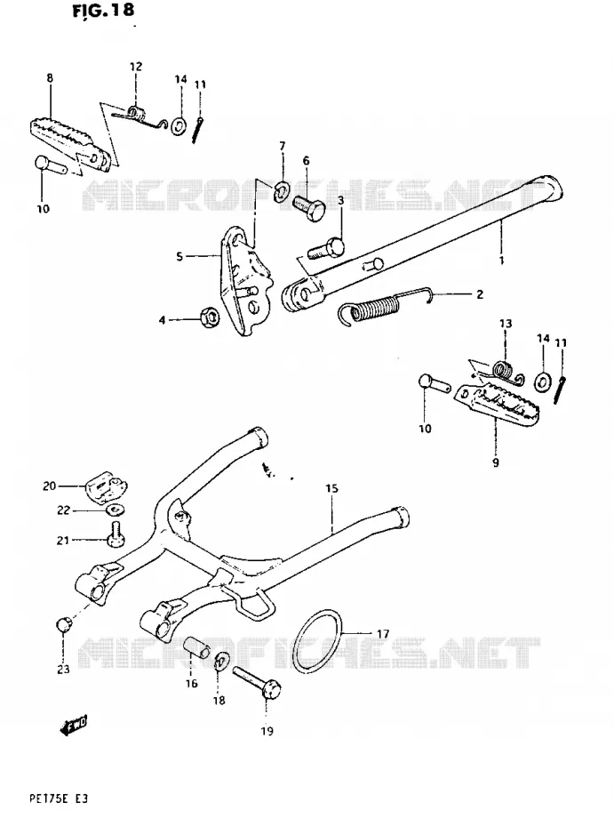 BEQUILLE - REPOSE PIED Suzuki MOTO 175 PE 1984  PE175E