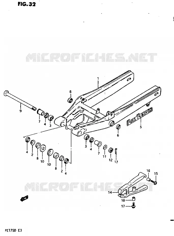 BRAS OSCILLANT ARRIERE MODELE Z Suzuki MOTO 175 PE 1982  PE175Z(Z/D)