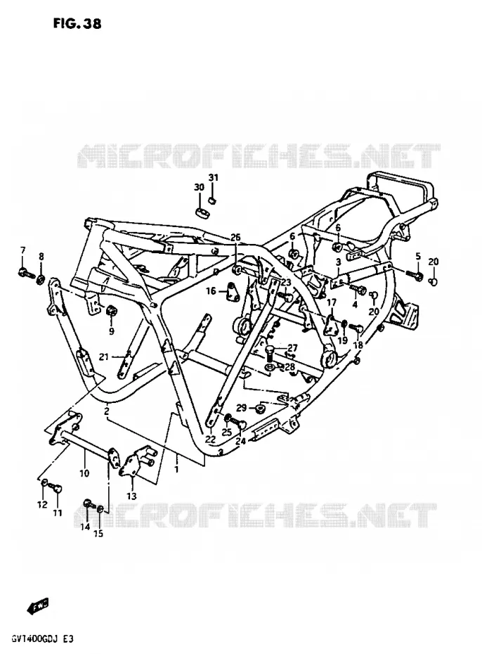 CADRE Suzuki MOTO 1400 CAVALCADE 1987  GV1400GDH(G/H/J)