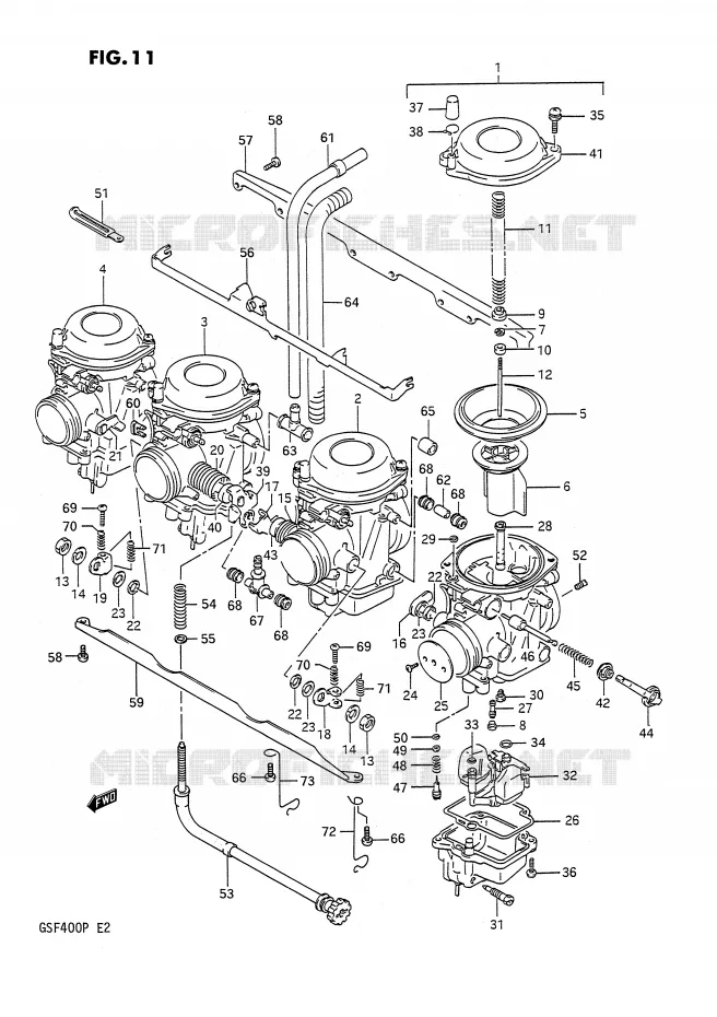 CARBURATEUR Suzuki MOTO 400 BANDIT 1991  GSF400M(E2)