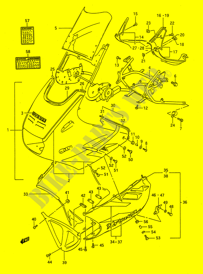 CARENAGE TETE DE FOURCHE (MODELE M) pour Suzuki GSX-F 1100 1992