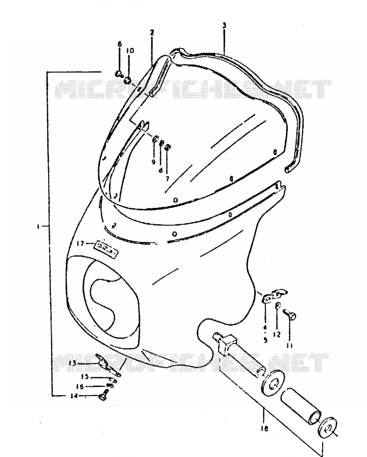 CARENAGE TETE DE FOURCHE (OPTIONNEL) Suzuki MOTO 400 GSX 1981  GSX400EX(T/X)