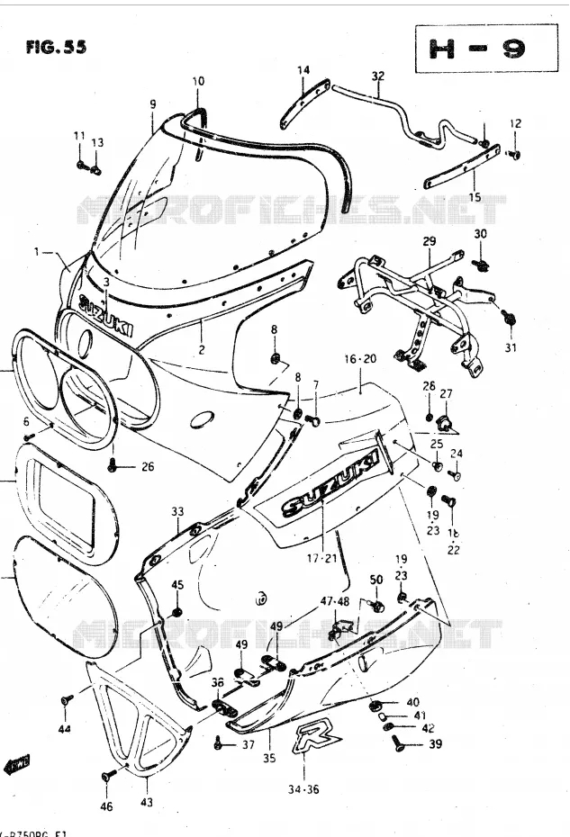 CARENAGE TETE DE FOURCHE Suzuki MOTO 750 GSX-R 1986  GSX-R750RG