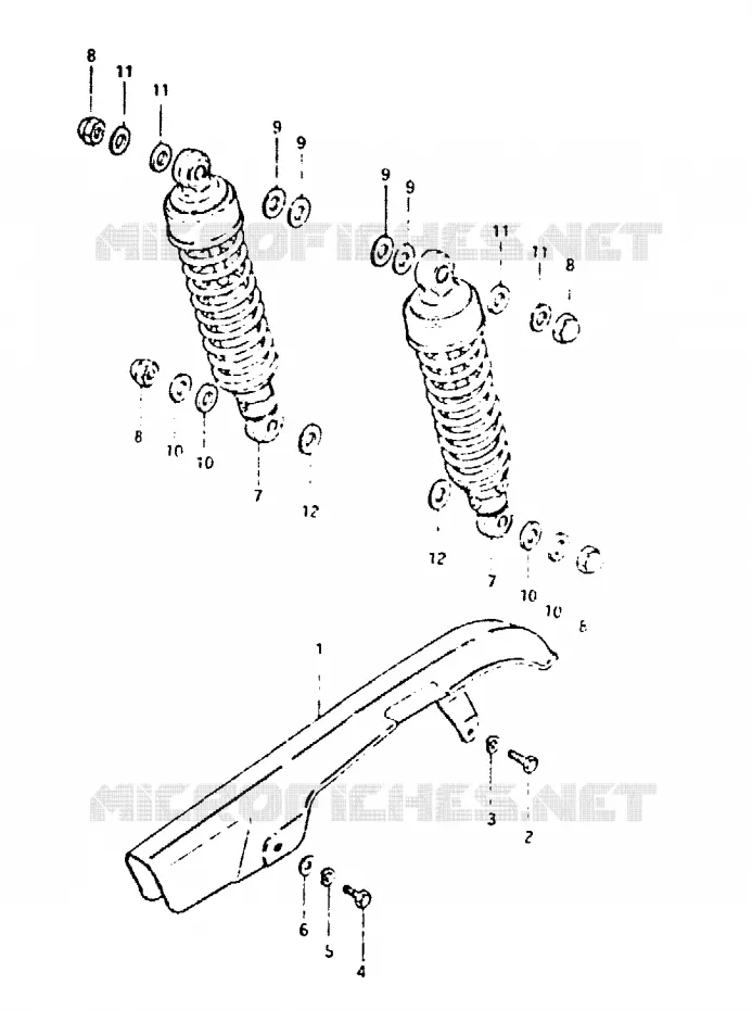 CARTER DE CHAINE - AMORTISSEUR ARRIERE Suzuki MOTO 400 GSX 1981  GSX400TX