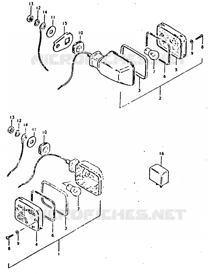 CLIGNOTANTS (MODELE X : E2) Suzuki MOTO 250 GT 1992  GT250EN(N/X)