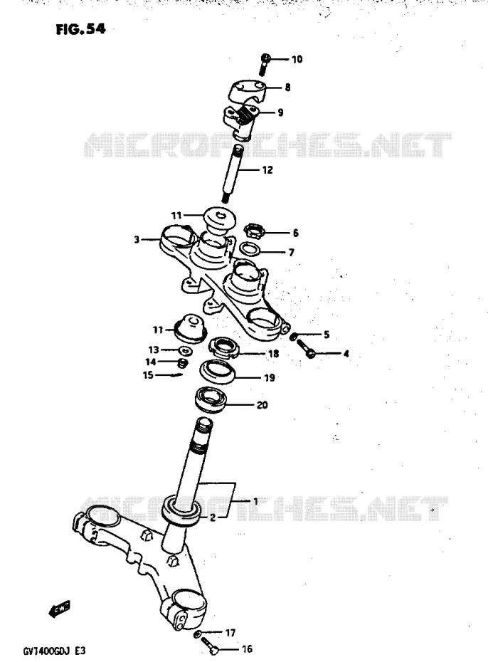 COLONNE DE DIRECTION Suzuki MOTO 1400 CAVALCADE 1987  GV1400GDH(G/H/J)