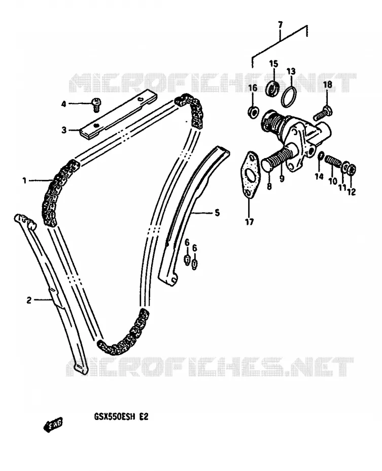 DISTRIBUTION Suzuki MOTO 550 GSX-E 1985  GSX550EUF(F/G/H)