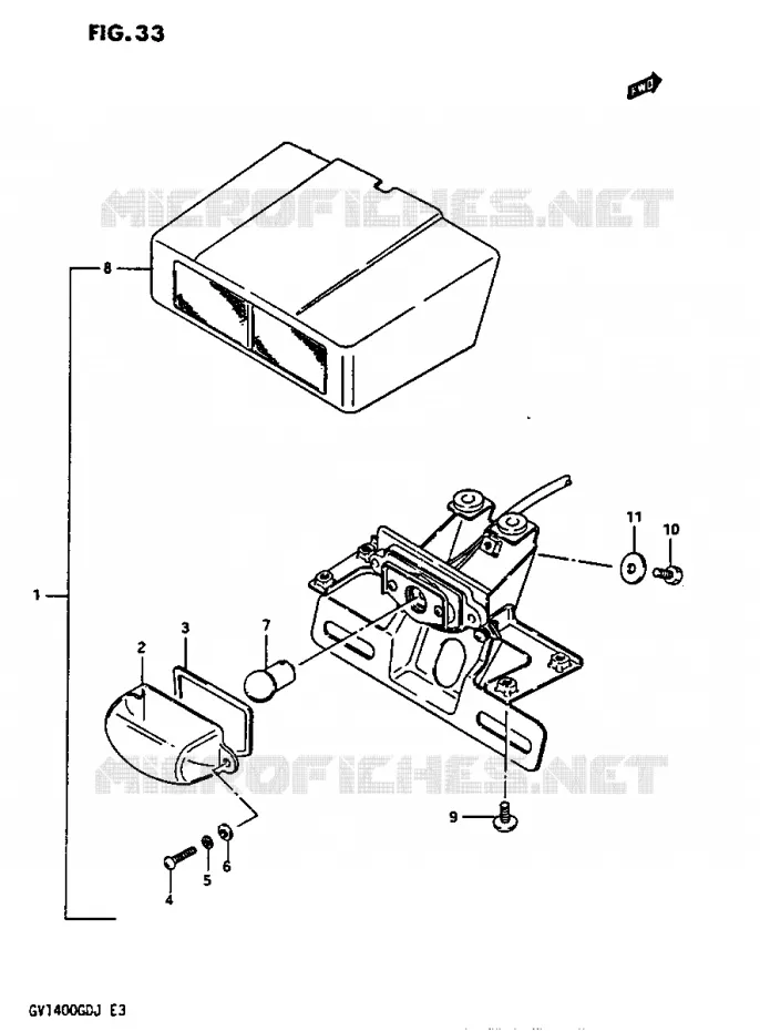 ECLAIRAGE DE PLAQUE Suzuki MOTO 1400 CAVALCADE 1987  GV1400GTH(G/H/J)