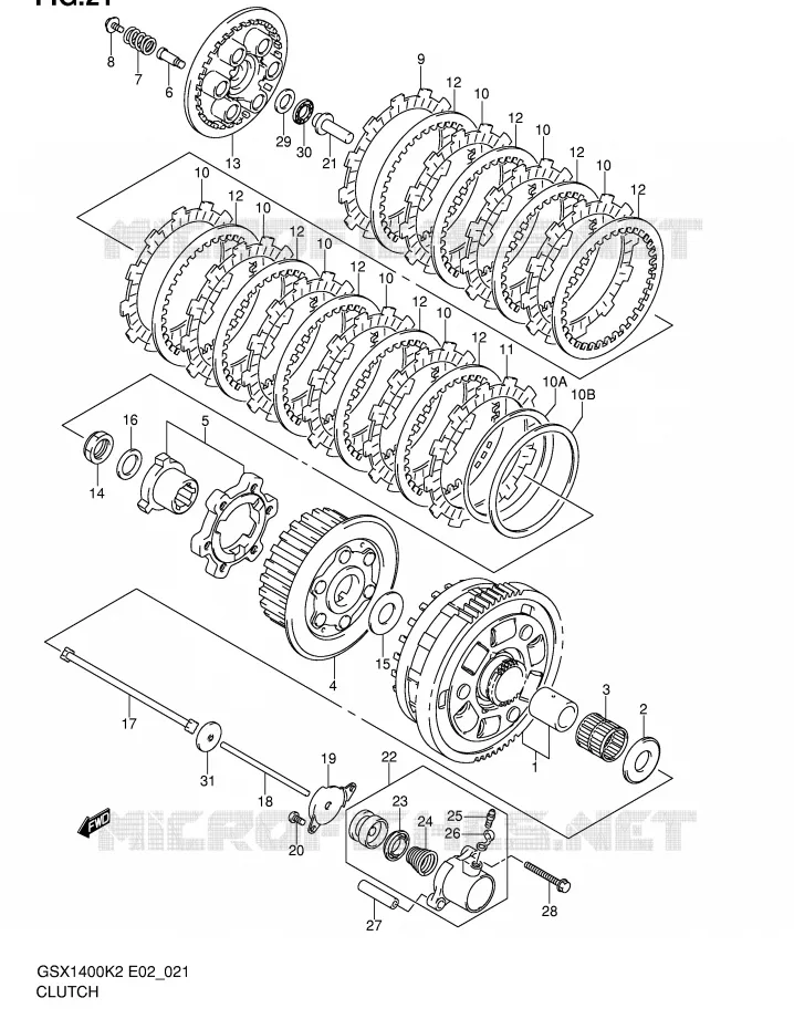 EMBRAYAGE Suzuki MOTO 1400 GSX 2005  GSX1400K5(E2)