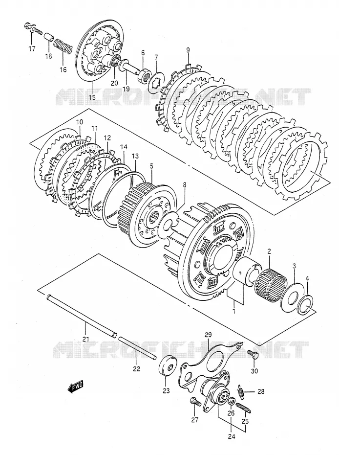 EMBRAYAGE Suzuki MOTO 400 BANDIT-N 1992  GSF400N(E28)