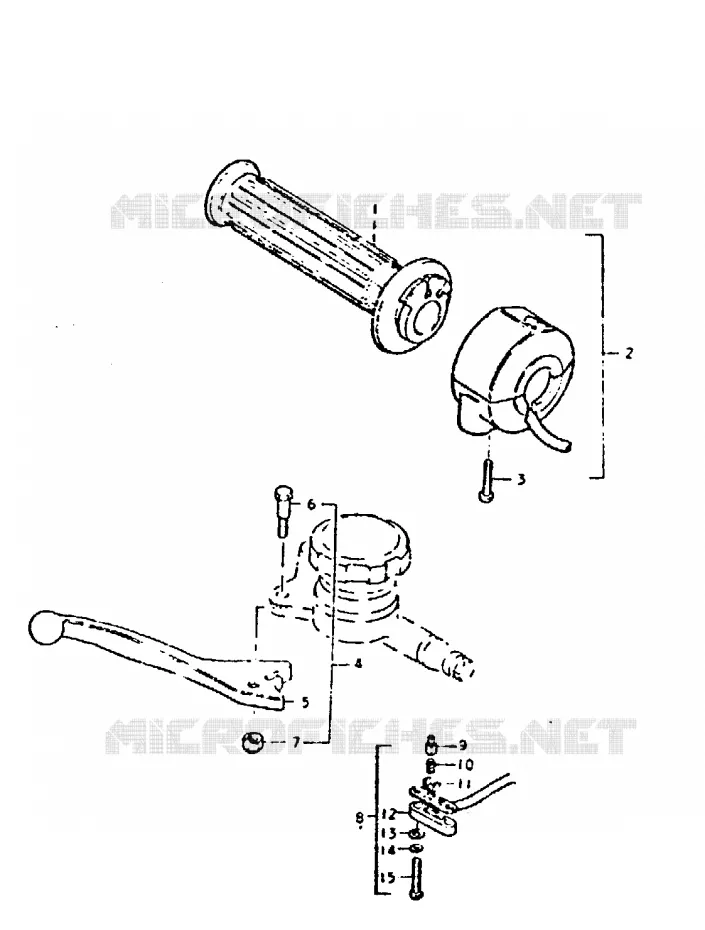ENSEMBLE LEVIER - COMMODO DROIT (MODELE N) Suzuki MOTO 250 GT 1999  GT250EX(N/X)