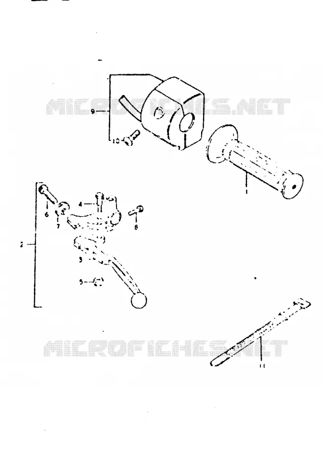 ENSEMBLE POIGNEE GAUCHE (MODELE X) Suzuki MOTO 250 GT 1992  GT250N(N/X)