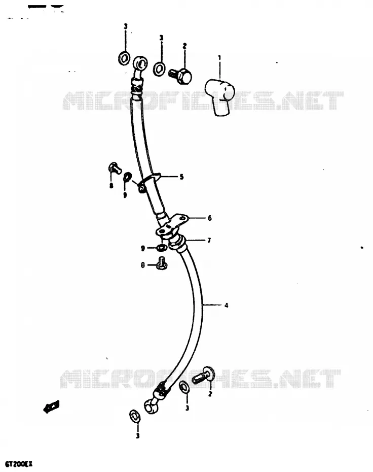 FLEXIBLE DE FREIN (GT200EX) Suzuki MOTO 200 GT 1999  GT200EX(X)