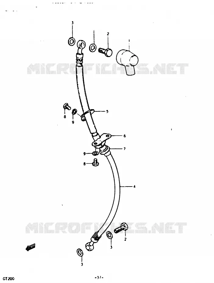FLEXIBLE DE FREIN Suzuki MOTO 200 GT 1992  GT200EN(N)
