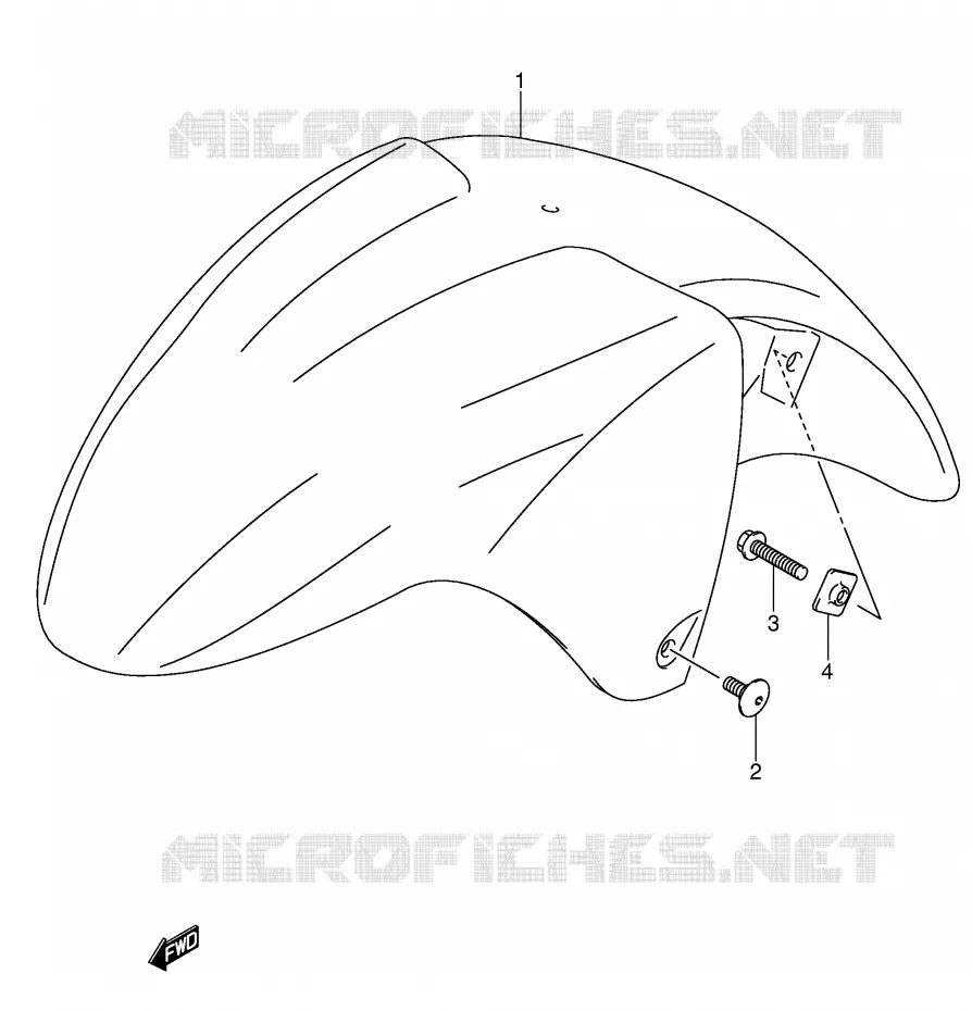 GARDE BOUE AVANT (MODELE K3) Suzuki MOTO 600 GSX-F 2002  GSX600FK2(E2)