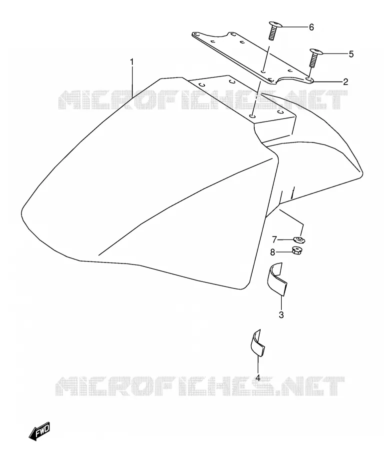 GARDE BOUE AVANT (MODELE S/T) Suzuki MOTO 600 GSX-F 1993  GSX600FP(E2)