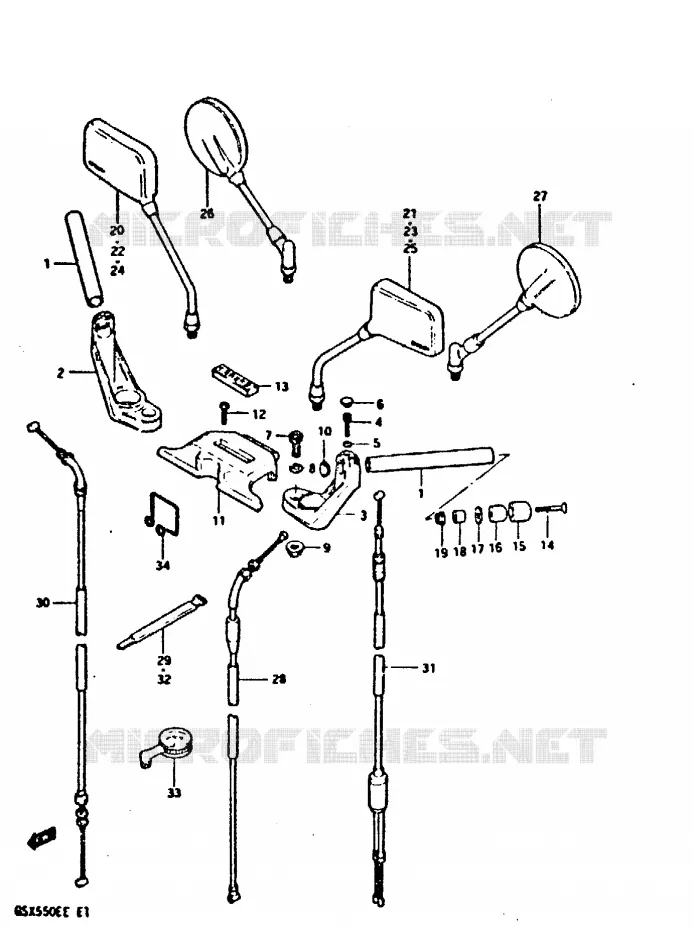 GUIDON (GSX550ESD/ESE/EFE) Suzuki MOTO 550 GSX-E 1983  GSX550ED(E1)