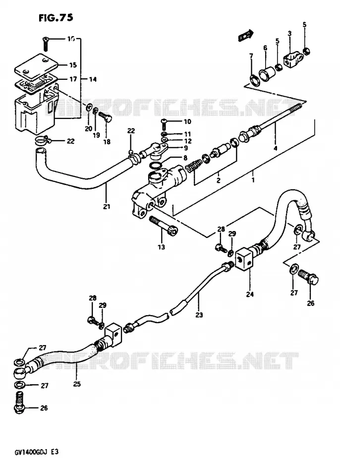 MAITRE CYLINDRE ARRIERE Suzuki MOTO 1400 CAVALCADE 1986  GV1400GCG(G/H/J)