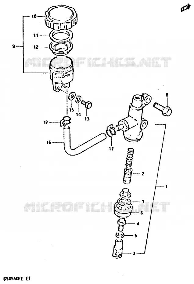 MAITRE CYLINDRE ARRIERE Suzuki MOTO 550 GSX-E 1984  GSX550EE(E1)