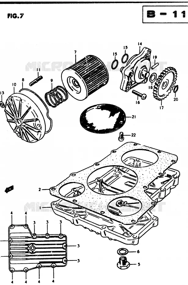 POMPE A HUILE - FILTRE A HUILE Suzuki MOTO 850 GS 1982  GS850GZ(E1)