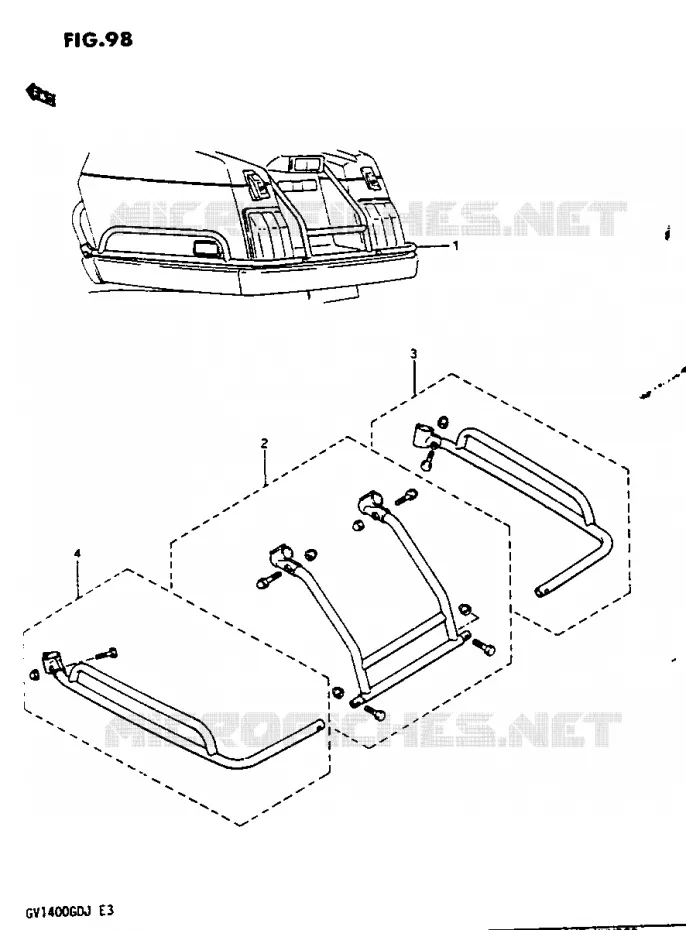 PROTECTIONS DE VALISES Suzuki MOTO 1400 CAVALCADE 1986  GV1400GCG(G/H/J)