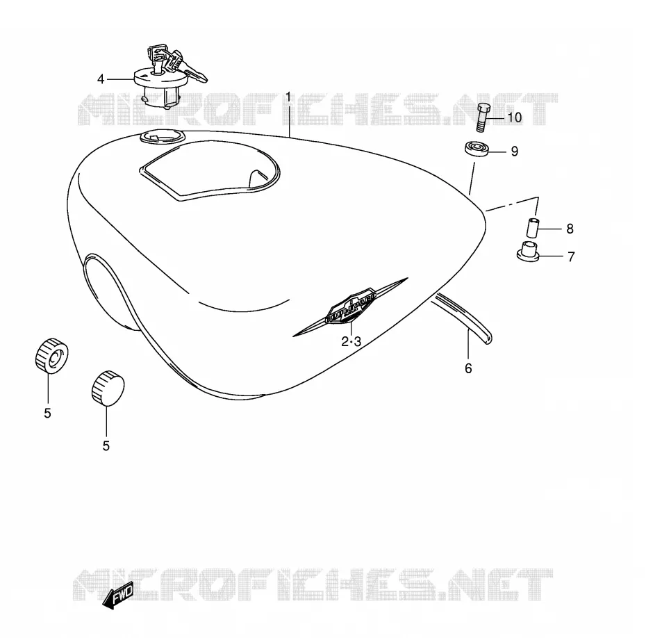 RESERVOIR D'ESSENCE (MODEL K5/K6/K7/K8) Suzuki MOTO 650 BOULEVARD 2008  LS650K8(E3/E28)