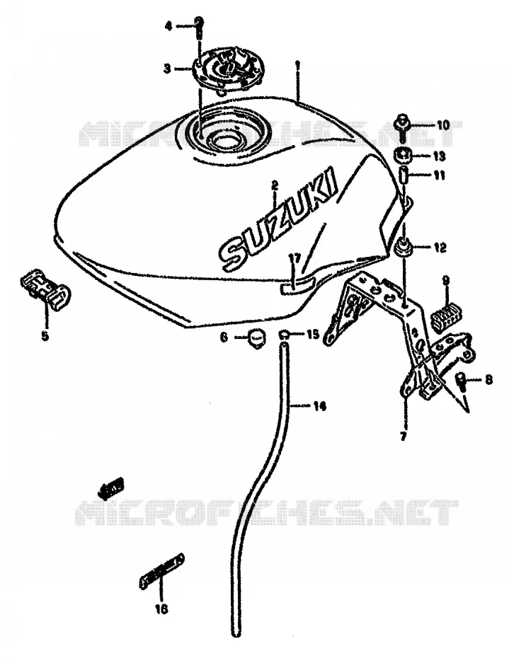 RESERVOIR D'ESSENCE (MODELE T) Suzuki MOTO 750 GSX-F 1996  GSX750FT(K-T)