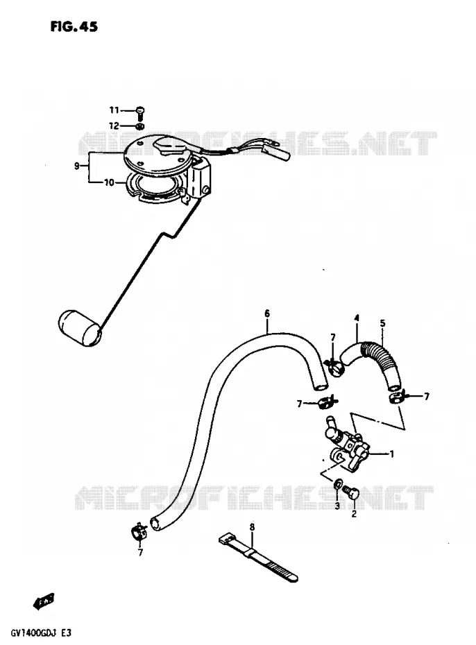 ROBINET D'ESSENCE Suzuki MOTO 1400 CAVALCADE 1986  GV1400GTG(G/H/J)