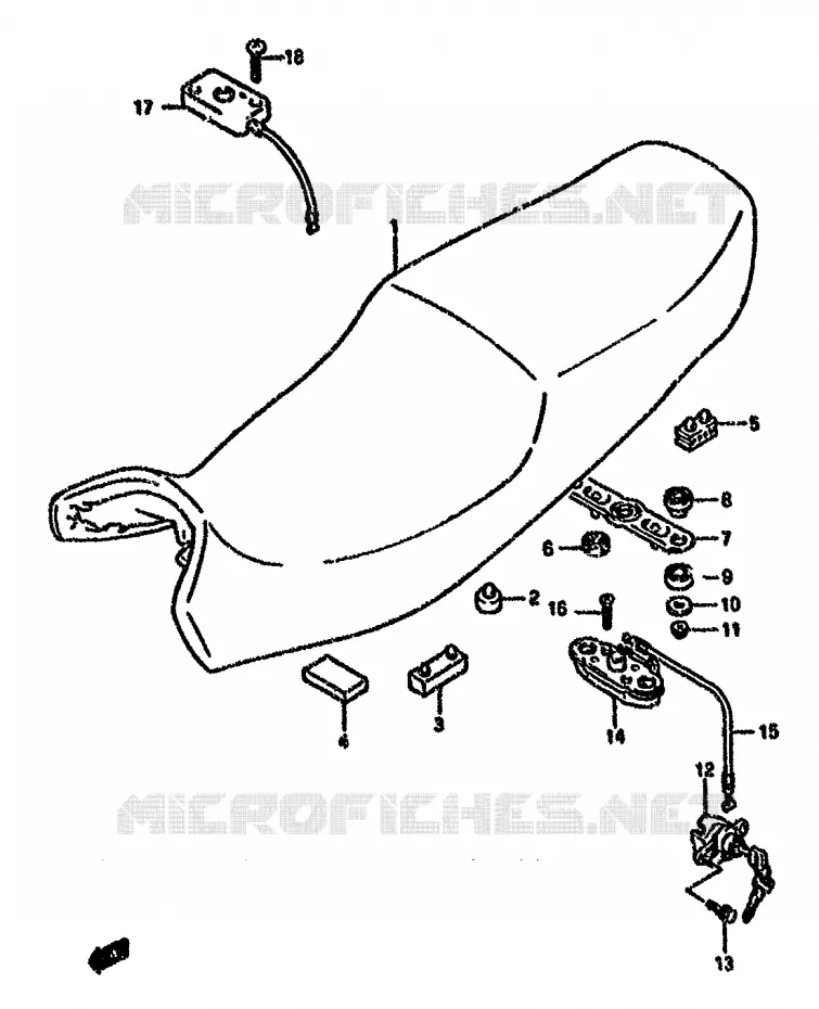 SELLE (MODELE K/L/M/N/P/R) Suzuki MOTO 750 GSX-F 1990  GSX750FSKL(K-T)