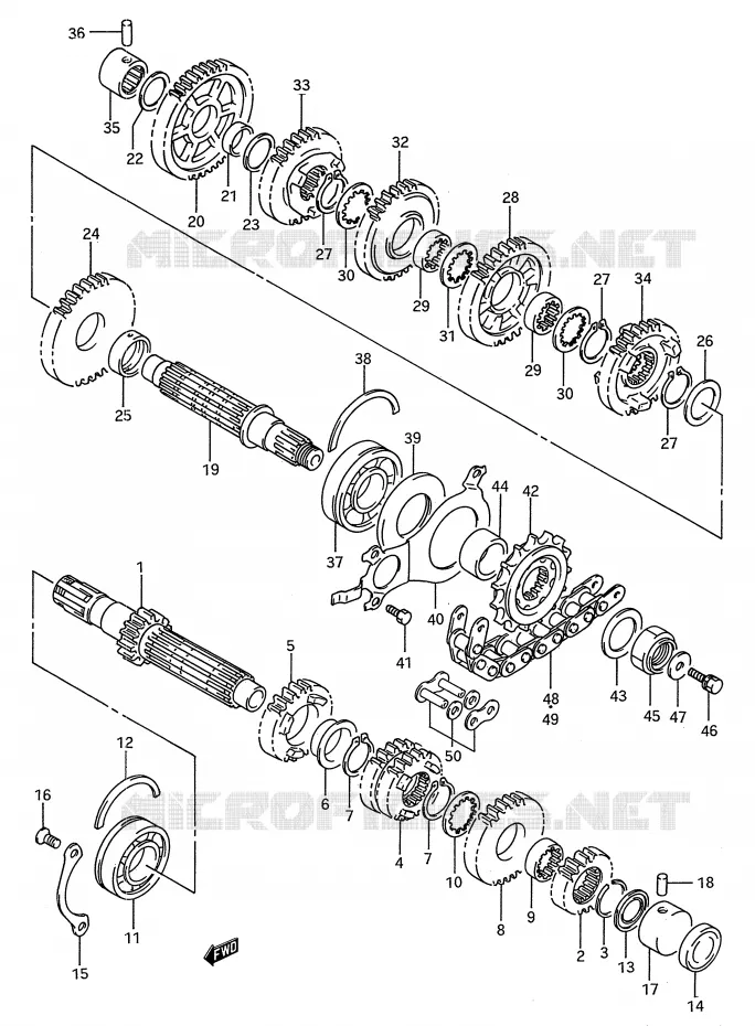 TRANSMISSION Suzuki MOTO 750 GSX-R 1995  GSX-R750WS(E28)