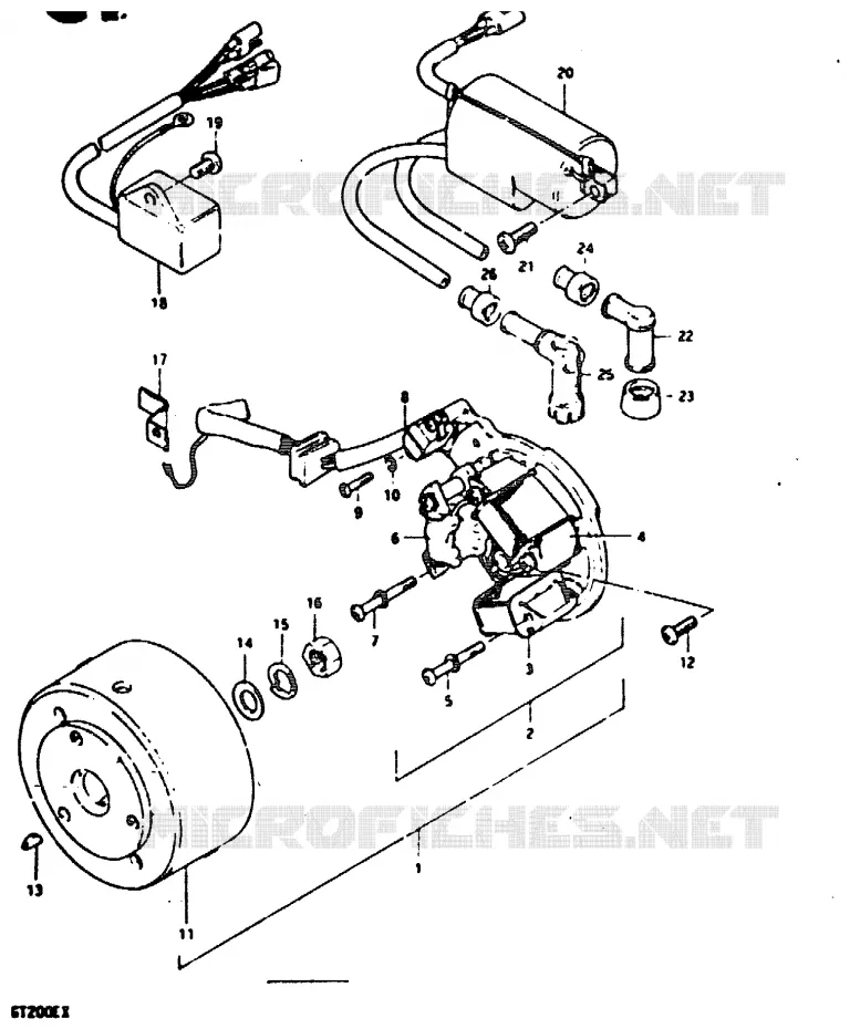 ALLUMAGE ROTOR - STATOR Suzuki MOTO 200 GT 1999  GT200EX(X)