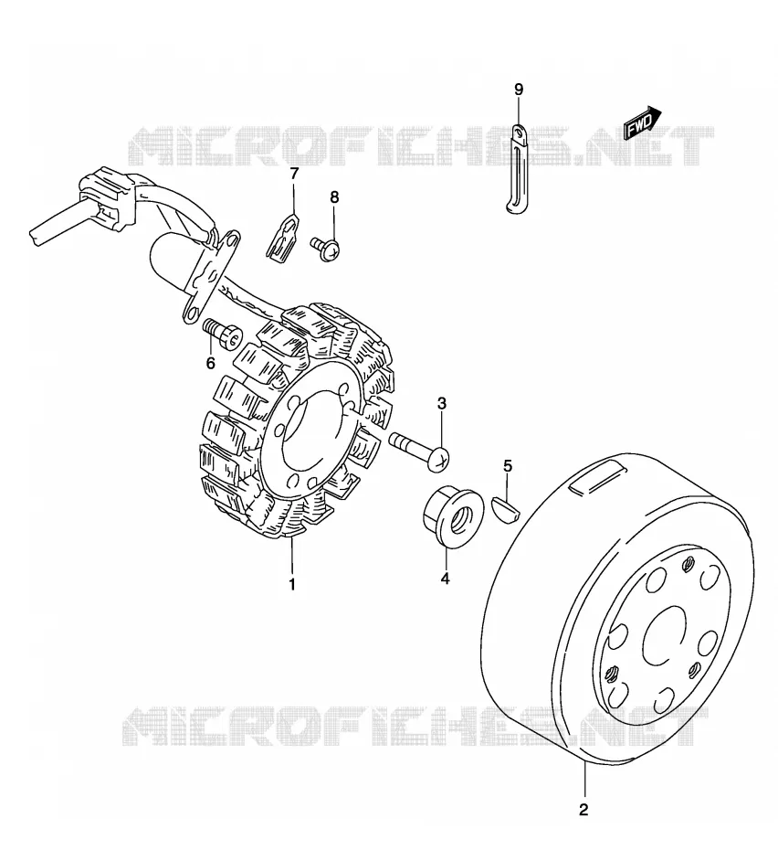 ALLUMAGE ROTOR - STATOR Suzuki MOTO 250 MARAUDER 2003  GZ250LK3(P19)