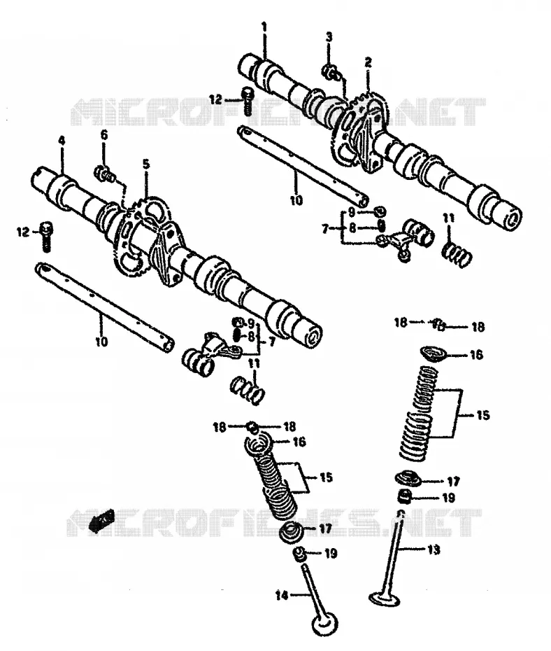 ARBRE A CAMES - SOUPAPES Suzuki MOTO 750 GSX-F 1989  GSX750FK(K-T)
