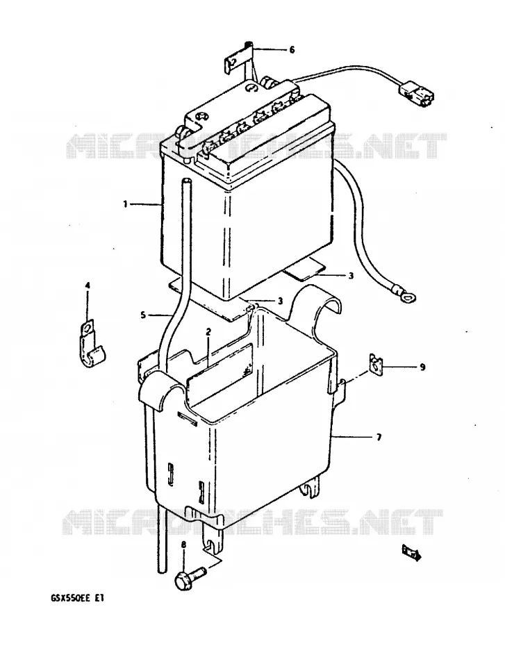 BATTERIE Suzuki MOTO 550 GSX-E 1984  GSX550EE(E1)