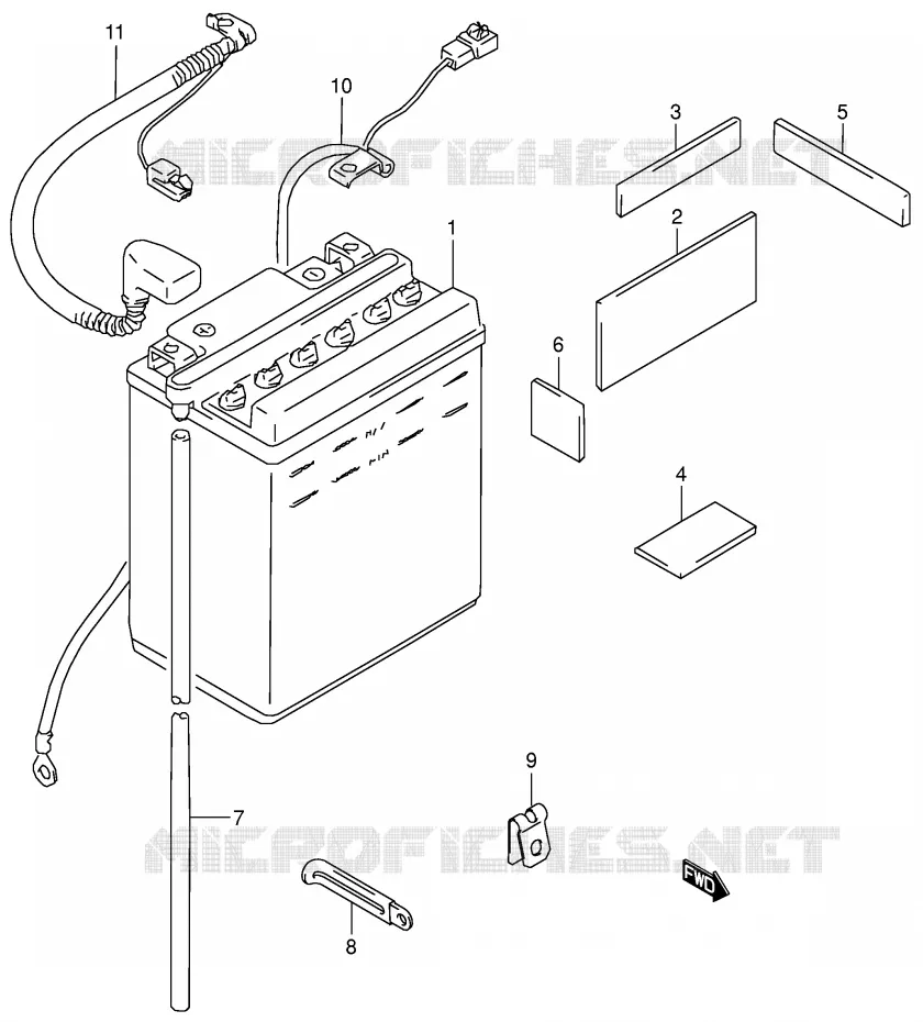 BATTERIE Suzuki MOTO 650 BOULEVARD 1999  LS650PX(E3/E28)