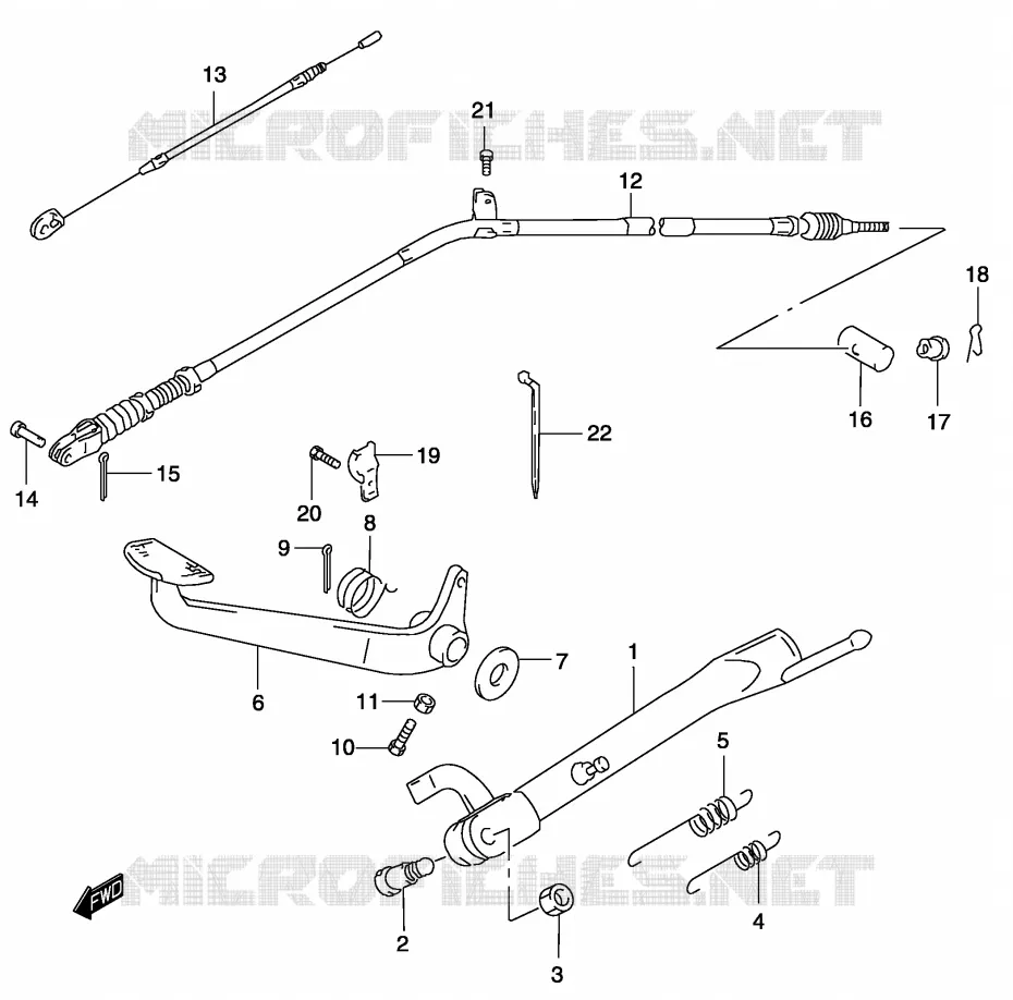 BEQUILLE - PEDALE DE FREIN ARRIERE Suzuki MOTO 250 MARAUDER 2002  GZ250K2(P34)