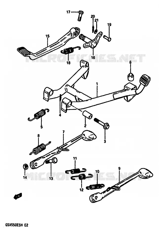BEQUILLE Suzuki MOTO 550 GSX-E 1986  GSX550EG(F/G/H)