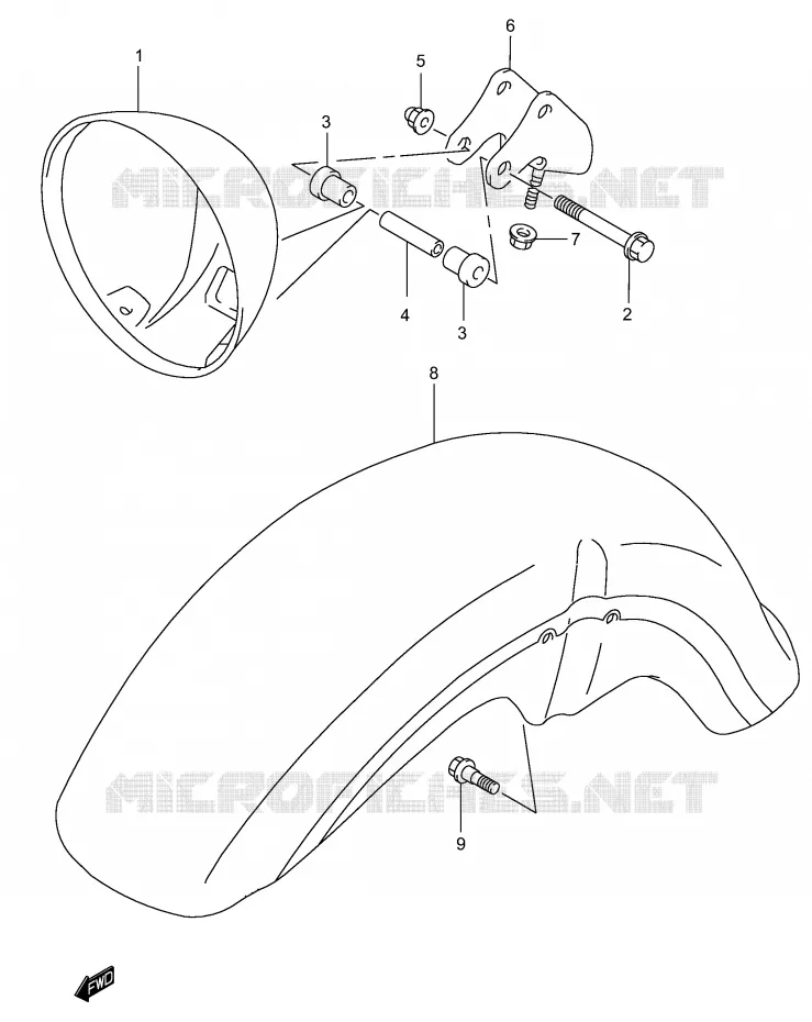 BOL DE PHARE Suzuki MOTO 250 MARAUDER 2005  GZ250K5(P3)