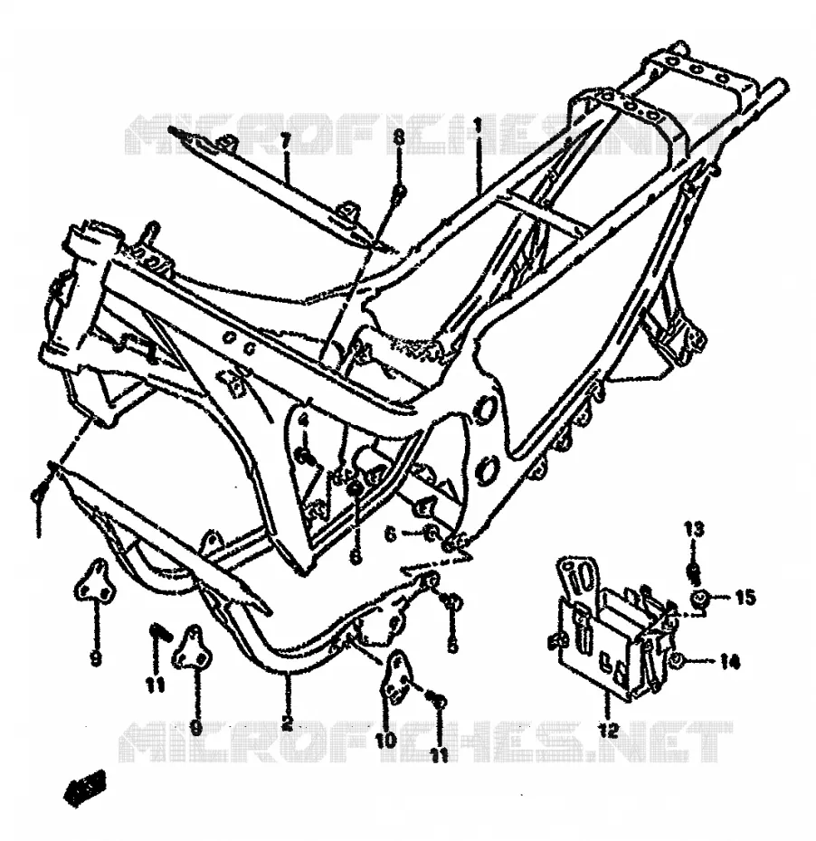 CADRE (MODELE K/L/M/N/P/R) Suzuki MOTO 750 GSX-F 1989  GSX750FK(K-T)