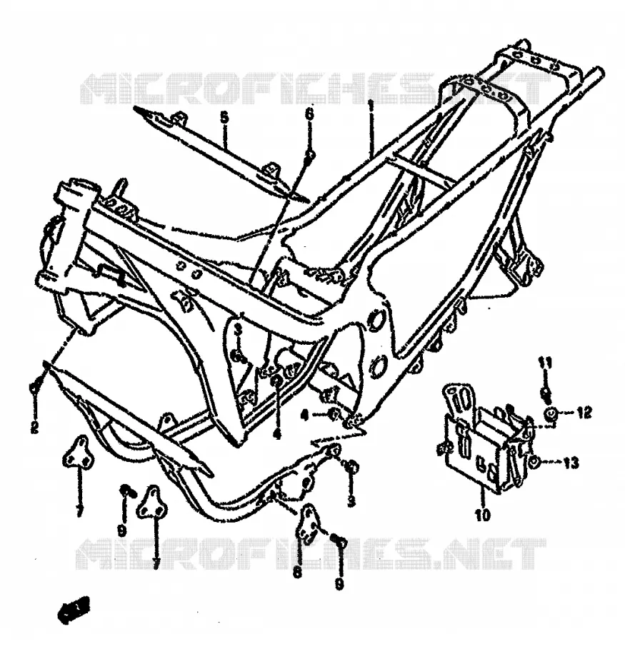CADRE (MODELE S/T) Suzuki MOTO 750 GSX-F 1995  GSX750FS(K-T)