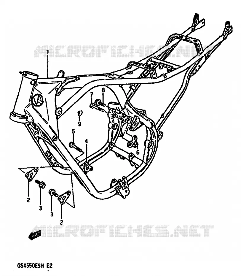 CADRE Suzuki MOTO 550 GSX-E 1986  GSX550ESG(F/G/H)
