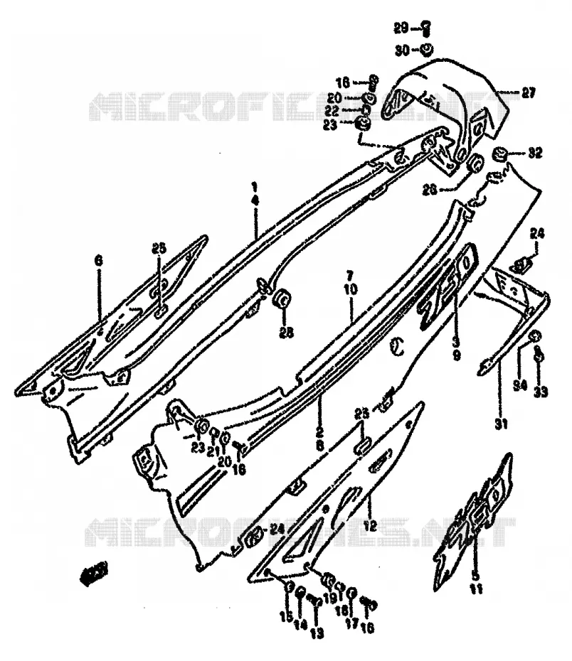 CARENAGES ARRIERE  (MODELE P/R) Suzuki MOTO 750 GSX-F 1994  GSX750FR(K-T)