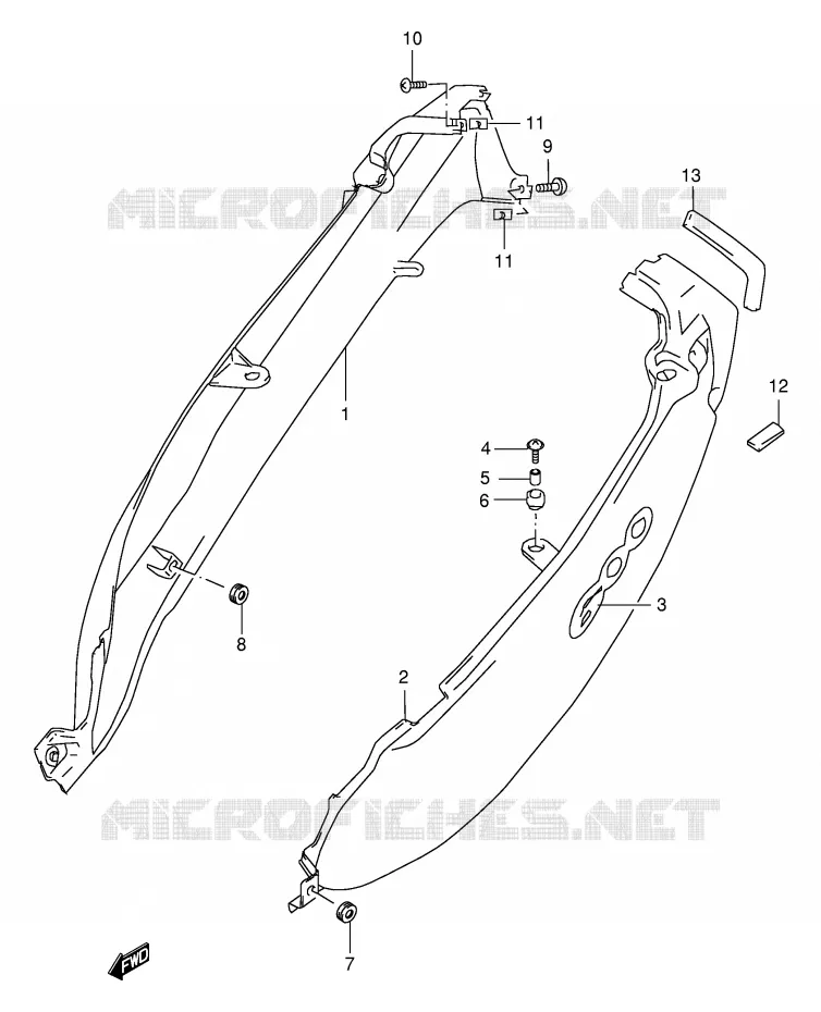 CARENAGES ARRIERE  (MODELE X) Suzuki MOTO 600 GSX-F 2000  GSX600FUY(E2)