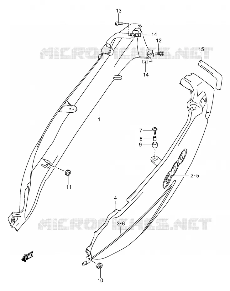 CARENAGES ARRIERE  (MODELE Y) Suzuki MOTO 600 GSX-F 1999  GSX600FUX(E2)