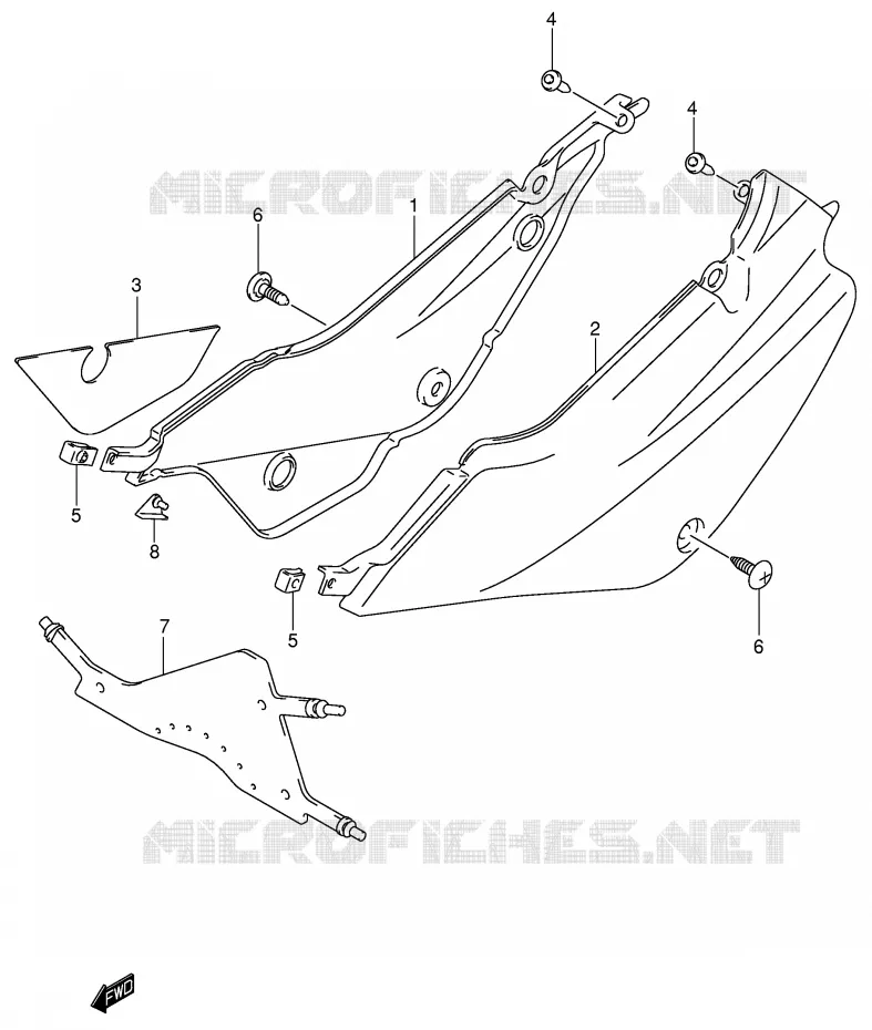 CARENAGES ARRIERE Suzuki MOTO 80 JR 2004  JR80K4(P3/P28)
