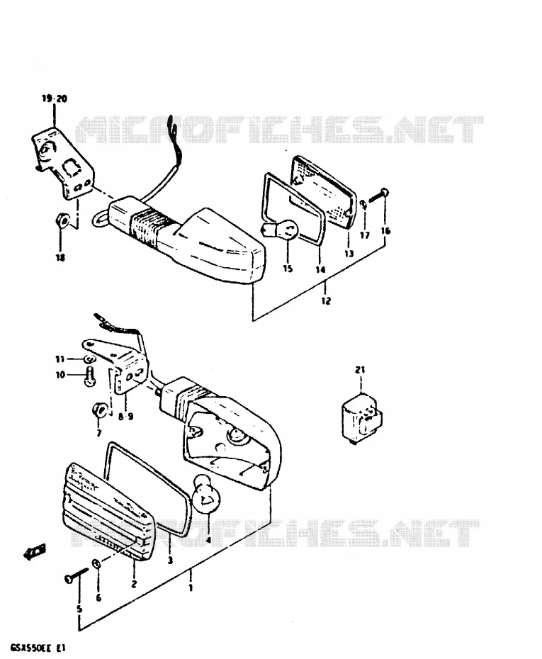 CLIGNOTANTS (E2, E17) Suzuki MOTO 550 GSX-E 1984  GSX550ESE(E1)