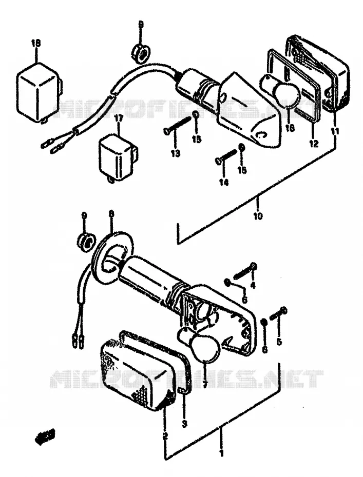 CLIGNOTANTS (MODELE K/L/M/N/P/R) Suzuki MOTO 750 GSX-F 1995  GSX750FS(K-T)